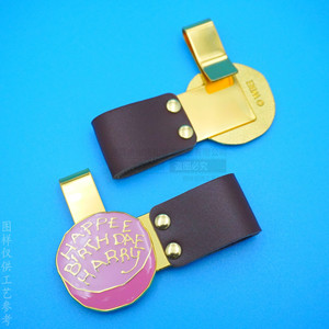 Clip de stylo en alliage de zinc 45 mm, impression en relief, accessoire de papeterie durable - Product Image 2