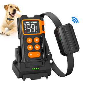 Collier de dressage pour chien English Neutral Products avec clôture sans fil et base de charge 388B Noir Orange - Product Image 1