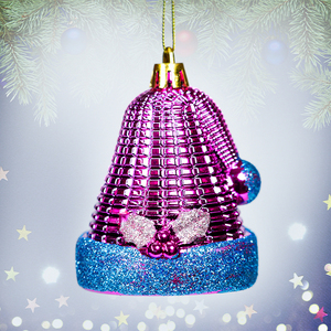 7 cm — 4 pieces, bell-shaped <b>figures</b> with glitter - Product Image 4