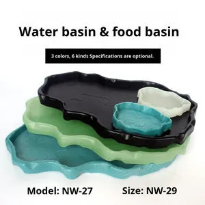Bol d'eau et de nourriture en plastique arrondi pour reptiles, lézard, tortue, gecko, scorpion, araignée, <span class=keywords><strong>hamster</strong></span>, hermite, lézard, lézard ermite, léger - Product Image 1