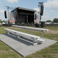 Banc de tribune portable à 2 niveaux en aluminium résistant aux intempéries, robuste, 3,5 m, sièges pour spectateurs, tribune mobile pour gymnase, terrains de sport