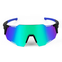 Lunettes de soleil sans bords, verres à miroir, de Sport, cyclisme