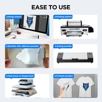 Paket Printer DTF A3 L1800 yang Ditingkatkan dengan Oven, Tinta, Bubuk, dan Film untuk Mesin Cetak Transfer Langsung ke Film untuk DIY Kaos dan Tekstil