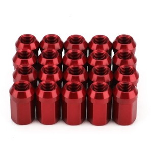 น็อตล้อ Getitall ขนาด 32 มม. ยาว 17 มม. หกเหลี่ยม 7075-T6 อลูมิเนียมอัลลอยด์ เกลียว 3/8-24 สีแดง สำหรับดัดแปลงรถยนต์ - Product Image 1