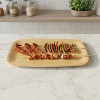 Assiettes en mélamine réutilisables HCMA, écologiques, motif bambou, plats, durables, vaisselle en plastique pour les fêtes, les restaurants, les hôtels
