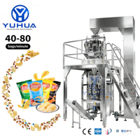 Machine d'emballage et de pesage entièrement automatique VFFS pour pop-corn, noix, chips, snacks et granulés, certifiée CE, prix usine, vente chaude