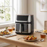 Friteuse à air électrique sans huile multifonction de conception carrée moderne, grande capacité de 10 L, friteuse à air personnalisée