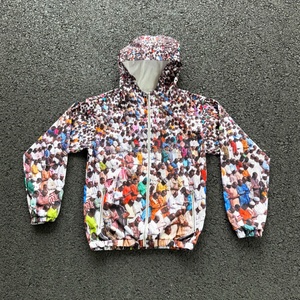 Vestes coupe-vent personnalisées imperméables en nylon, coupe carrée, avec doublure en mesh et imprimé intégral, pour activités de plein air - Product Image 1