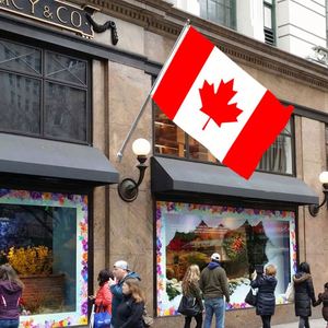 Bandera de Canadá de poliéster de 3x5 pies a precio económico y bandera nacional con dos ojales - Product Image 3