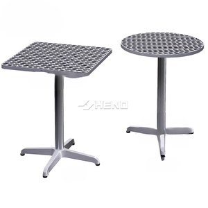 Mesa Plegable Redonda <span class=keywords><strong>de</strong></span> Aluminio Fundido Ligero para Jardín, Comedor, Exterior, Uso en Hoteles y Gimnasios, Diseño Industrial, Precio Económico - Product Image 3