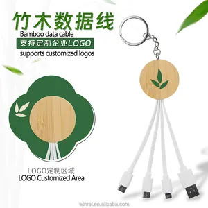 Bamboo 3 In 1 USB Cable Data Cables Micro-usb Pure Copper Type C For Mobile Phone