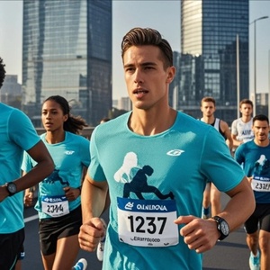 Camiseta de Maratón Sublimada OEM de Secado Rápido, Jersey Personalizado 100% Algodón Tejido, Talla Grande - Product Image 2