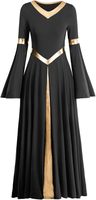 Robe de danse moderne à sequins pour femme, longue, pour spectacle sur scène, vêtement de culte, en soie/coton, blanc, bleu, noir