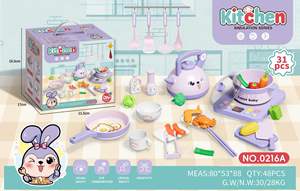 ชุดของเล่นทำอาหารจริงขนาดเล็กสำหรับเด็กผู้หญิงชุดของเล่นในบ้านเกมครัวพลาสติกแบบ DIY - Product Image 3