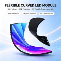 Écran LED portable incurvé pour cabine DJ, 4K HDR, taux de rafraîchissement élevé, raccordement sans soudure, façade DJ, table LED, flight case intégré, CMS intégré
