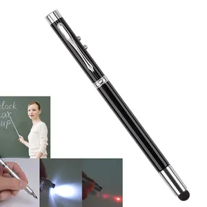 5 in 1 Multifunctional Touch Screen Ball Pen Laser Pointer LED Light with Writing and Stretch 45CM Teaching Point