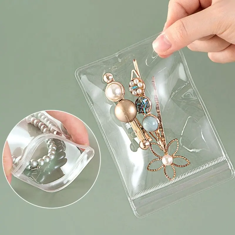 Scatola di immagazzinaggio di gioielli anti ossidazione orecchini trasparenti collana anello gioielli orecchini borsa di immagazzinaggio borsa sigillata
