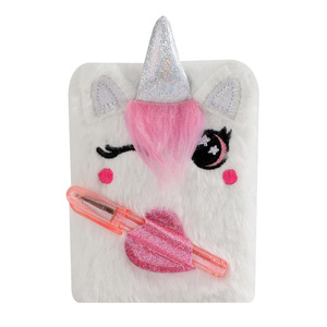Children's Cute Cat <strong>Dog</strong> Plush Printed Mini Notebook with Pen Pocket Sewing Binding Portable <strong>Journal</strong> Student Gift Book - Product Image 6