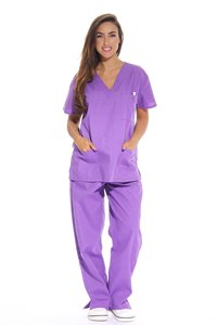 Conjuntos de ropa de moda para mujer, uniformes médicos de seis bolsillos (cuello en V con pantalón cargo), pierna recta, seis bolsillos - Product Image 6