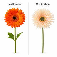 Fleur artificielle réaliste en polyester, motif marguerite araignée, tige de 10 cm (3,9 pouces), tête de 40 cm (15,7 pouces), 6 couleurs, pour mariage d'automne, vente en gros