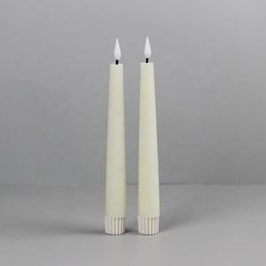 Vela LED 3D Decorativa para el Hogar, con Efecto de Llama, de Cera Real, Color Marfil, sin Llama, en Forma de Cono - Product Image 4