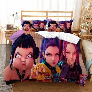 Juego de Sábanas King Size de 200x230cm, Diseño de Dibujos Animados Personalizado, Impresión Digital 3D, Poliéster, Cazadores de Demonios, K-Pop, Funda de Edredón - Product Image 1
