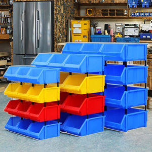 औद्योगिक कार्यशाला उपकरण के लिए बड़े भारी शुल्क स्टैकयोग्य प्लास्टिक भंडारण बिन लटका शेल्फ के साथ संगठन - Product Image 1