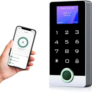 IP68 WIFI TUYA Biometric Fingerprint Access Controller Metal RFID Card Reader LCD Standalone Access Control