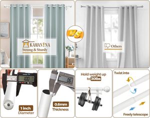 Nouveaux modèles de tringles à rideaux extensibles en acier noir, tringle à rideaux en nickel brossé, tringle à rideaux pour <span class=keywords><strong>porte</strong></span> <span class=keywords><strong>d</strong></span>'<span class=keywords><strong>entrée</strong></span> - Product Image 2