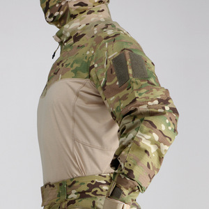 Hersteller für Zollkleidung Herren langärmlig Rundhalsausschnitt taktische T-Shirts elastische Ripstop Jagd Kampf-Ops Nylon-T-Shirts - Product Image 3