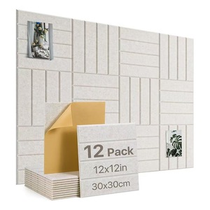 Pannello Acustico Scanalato 12x12 Pollici in PET, Motivo a Mattoni, Piastrella Fonoassorbente Autoadesiva Bianca per <span class=keywords><strong>Studio</strong></span>, Ufficio, Casa - Product Image 4