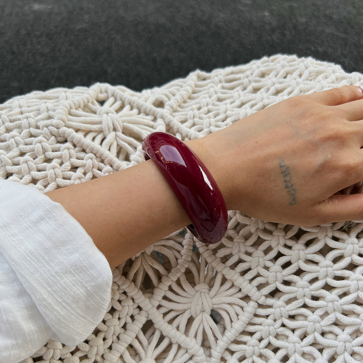 Bracelet rouge vin-1