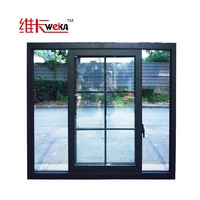 De vidrio de PVC de Color negro único ventana corredera con redes y Color verde aleación de aluminio de diseño gráfico Horizontal apartamento
