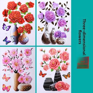 3D Stéréo Artificielle PVC Vase <span class=keywords><strong>Stickers</strong></span> <span class=keywords><strong>Muraux</strong></span> Estampage à Chaud Décoratif pour Chambre et Chambre Vente en Gros - Product Image 4