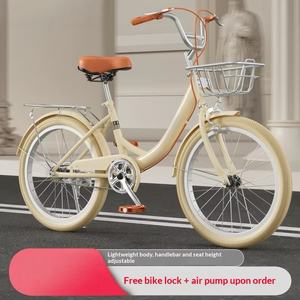 Bicicletta <span class=keywords><strong>da</strong></span> <span class=keywords><strong>Donna</strong></span> per Adulti 20/22/24 Pollici, Telaio Rigido in Acciaio ad Alto Tenore di Carbonio, Freni a Doppia V, Leggera, Stile Retrò, per Pendolari e Studenti - Product Image 5