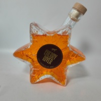 Bouteilles de vin en verre cristal plates personnalisées en gros, scellées au bouchon, surface transparente, impression sérigraphique/par transfert thermique, emballage