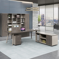 Bureau de direction moderne en bois LBZ-49 - Bureau de luxe pour PDG, directeur général, avec design extensible, couleurs et dimensions personnalisables