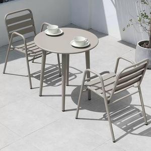 White Durable Outdoor Dining Set Rectangular Table with 6 <b>Chairs</b> Metal Frame Weather-Resistant for Courtyard Use - Product Image 5