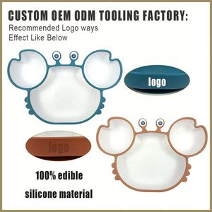 Plato de Silicona con Ventosa Antideslizante, Libre de BPA, Apto para Alimentos, con Diseño de Cangrejo, para Niños Pequeños, Juego de Vajilla para la Hora de Comer - Product Image 2