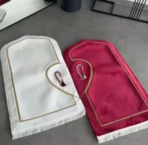 Kustom 2 Set alas doa desain hati matras doa pasangan cinta seperangkat karpet doa hadiah pernikahan Islam hadiah Hari Valentine Nikkah hadiah