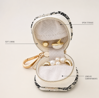 Mini boîte à bijoux en cuir PU, organiseur de voyage portable avec miroir, léger, fermeture éclair, doublure en velours pour boucles d'oreilles, anneaux, pendentifs