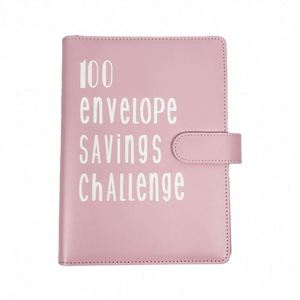 Reusable Spiral Leather A5 Customizable 100 <b>Sheets</b> Envelope Savings Challenge Binder Custom Logo Cash Envelopes <b>Stickers</b> Budget - Product Image 1