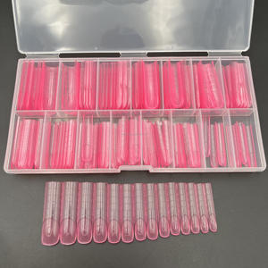 Nouvelle incrustation <span class=keywords><strong>rose</strong></span> Style européen et américain français carré droit <span class=keywords><strong>Capsule</strong></span> Popit moule double forme ongles conseils - Product Image 3