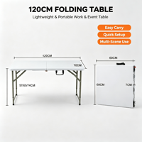 Table pliante rectangulaire multifonctionnelle en plastique pour stand d'exposition, jardin et barbecue – Offre spéciale