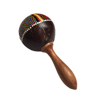 Coconut Shell Sand Hammer Musical Instrument Painted Professional Hand-cranked Rhythm Sand Ball Folk Song Accompaniment