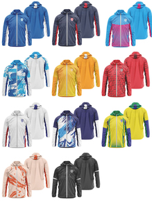 Veste de sport coupe-vent intégrale personnalisée par sublimation thermique à manches longues, avec capuche, pour club sportif - Product Image 3