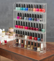 Vernis à ongles acrylique transparent 5 étagères ouvertes présentoir de comptoir présentoir de vernis à ongles organisateur
