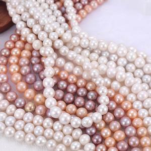 Perles de nacre d'eau douce naturelles fortes, de forme bouton, presque rondes, légèrement imparfaites, pour collier et bracelet faits main, disponibles immédiatement - Product Image 4