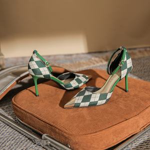 Sandalias de Tacón Alto con Punta Abierta y Camuflaje Verde - Tela de Malla Transpirable, Moda y Comodidad - Product Image 4