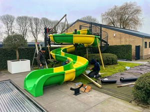 Tobogán de Agua en Espiral para Parque Acuático, Equipo para <span class=keywords><strong>Juegos</strong></span> al Aire Libre para Piscina - Product Image 5